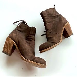 DOLCE VITA BROWN SUEDE LEATHER CHUNKY HEELS ANKLE BOOTS WOMENS SIZE 8